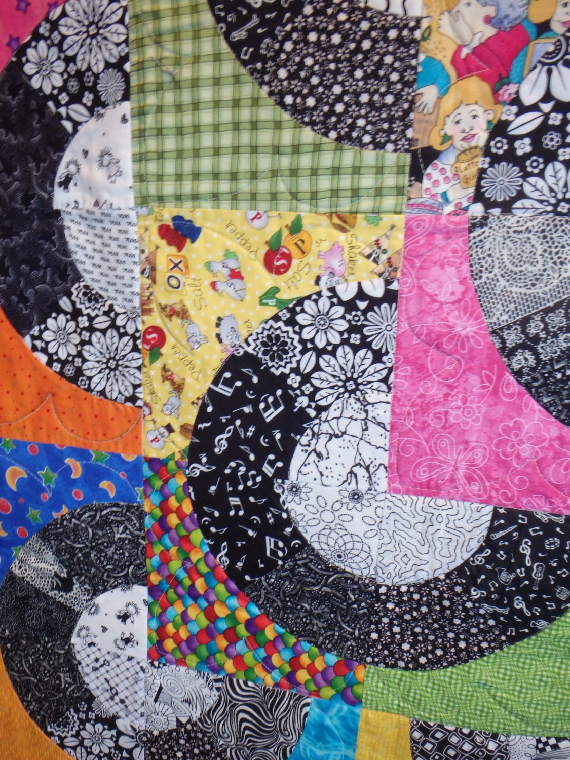 Black and White Quilt Single Bed Quilt Lap Quilt Homemade Etsy