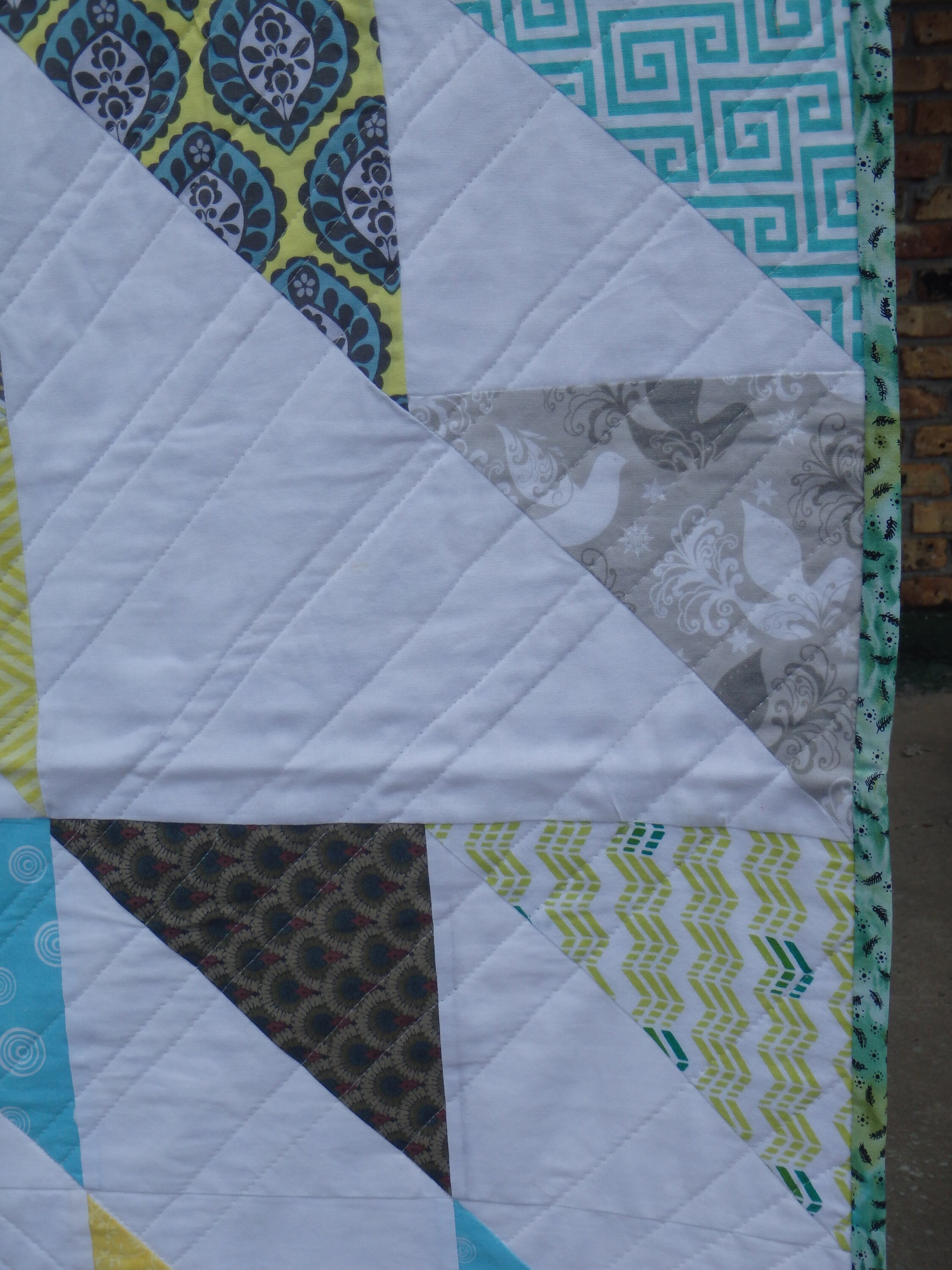 Modern Quilt Twin Size Quilt Couch Throw Lap Quilt Green Etsy