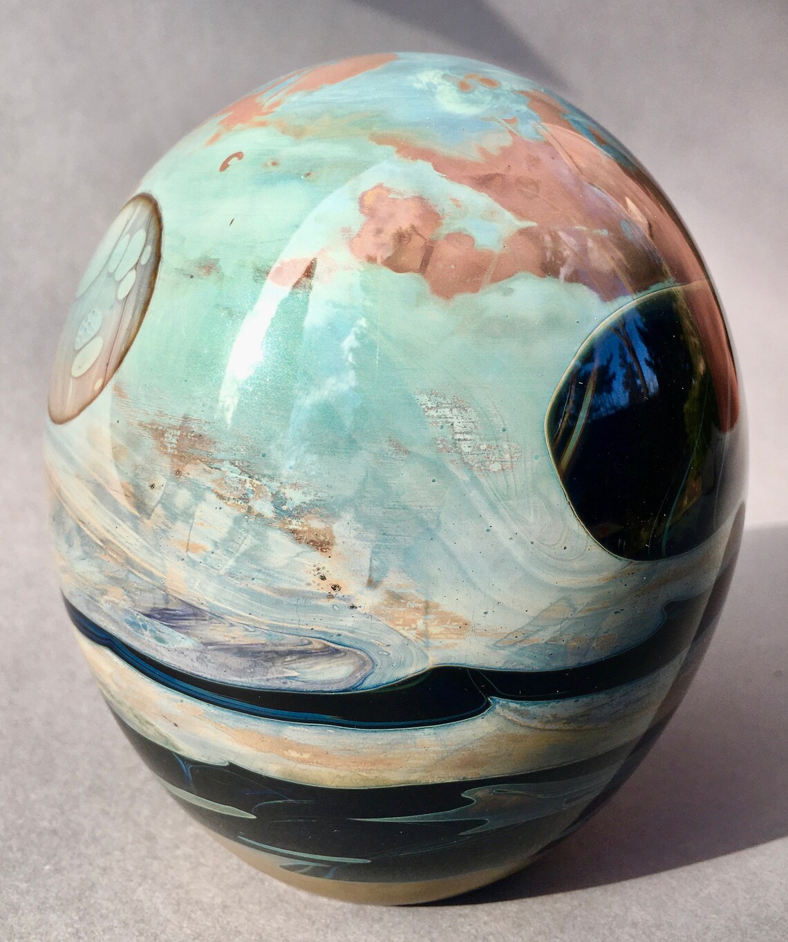 Moderne Art Glass John Lewis Moon Paperweight Vase Etsy
