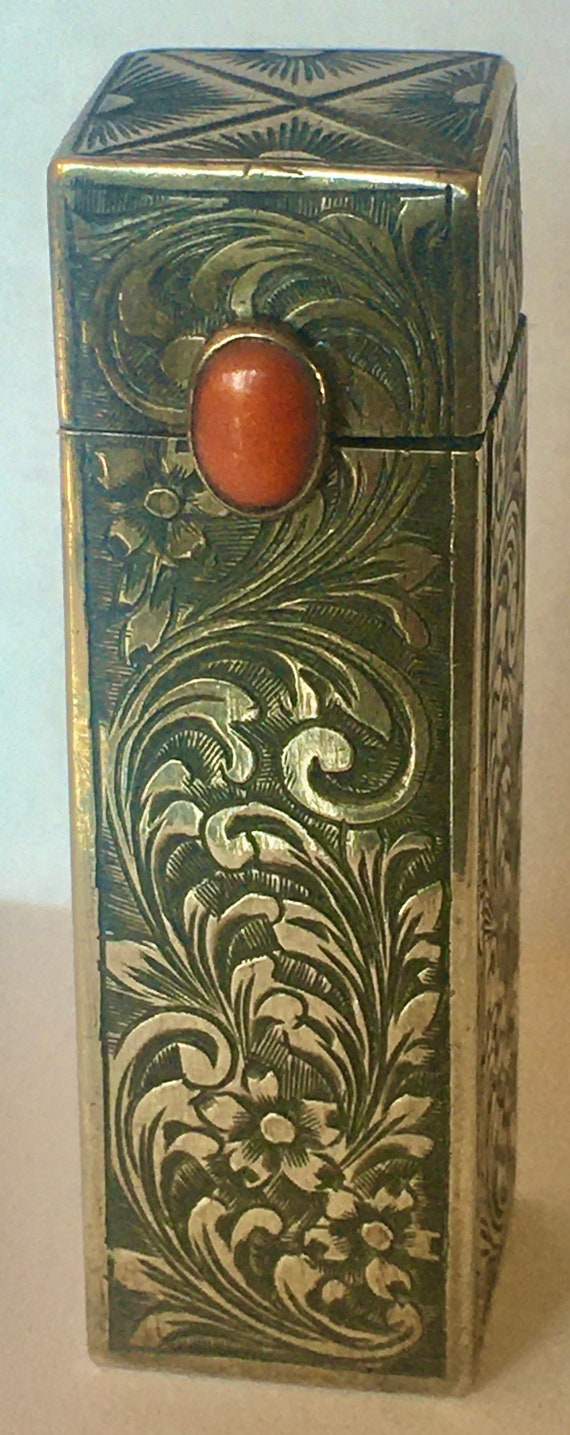 19th Century Italian 800 Silver Lip Stick Holder