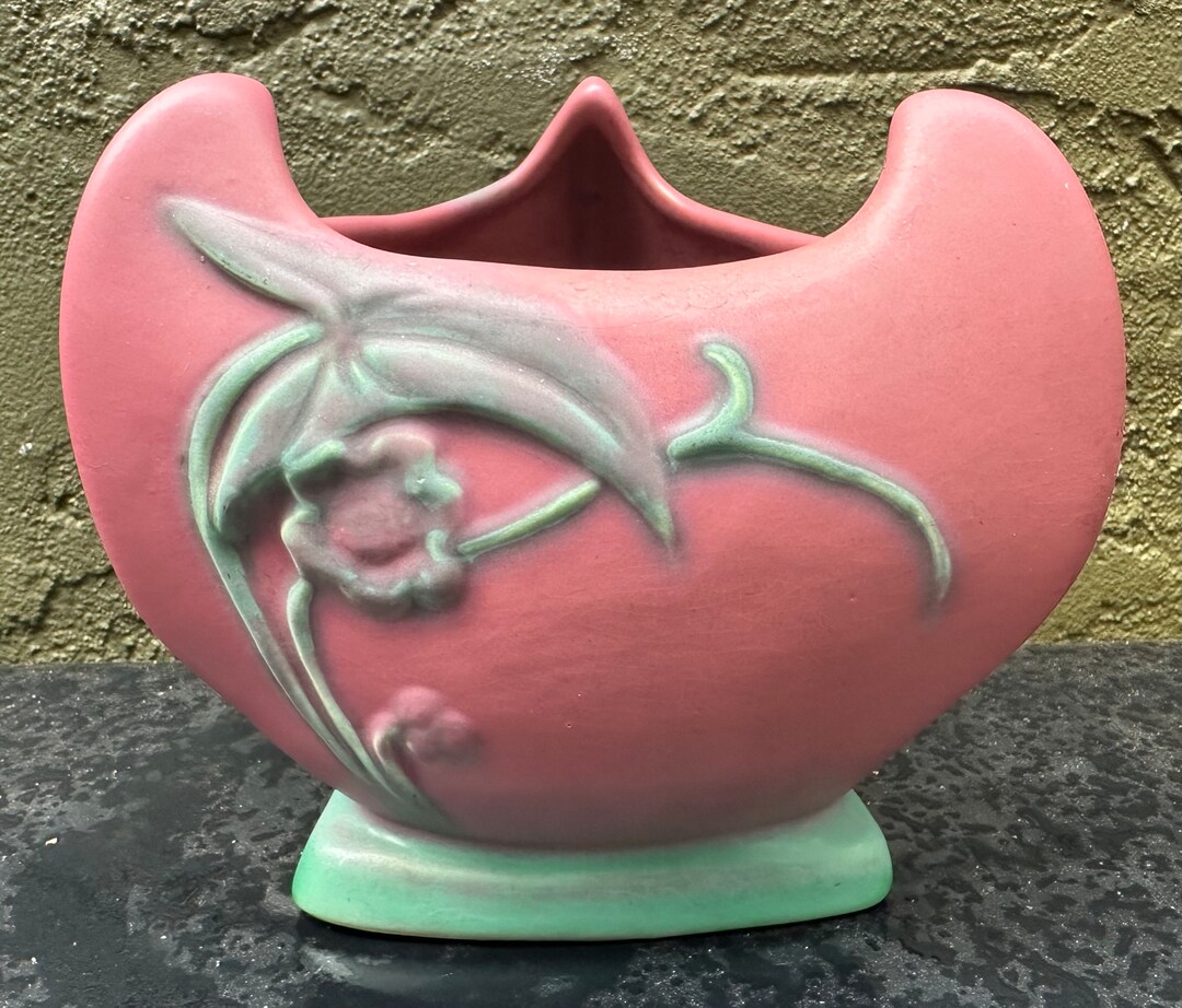 Art Deco Weller Tutone Pottery Vase Etsy