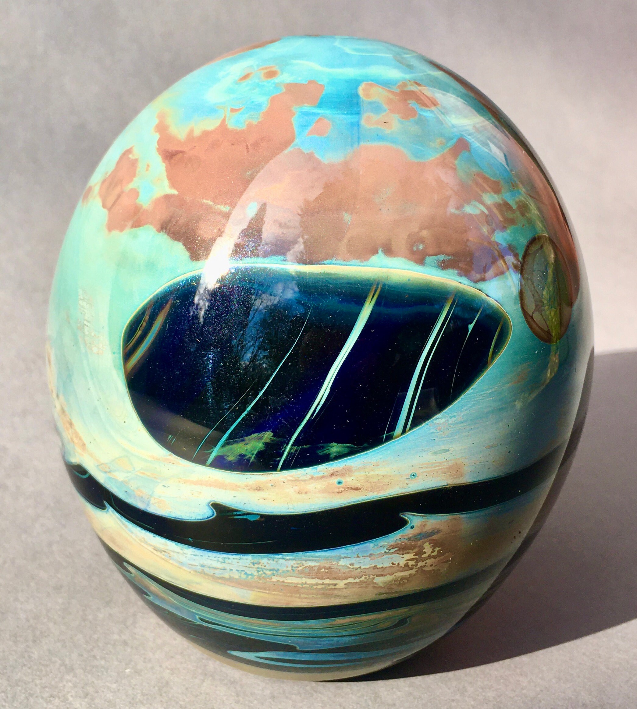 Moderne Art Glass John Lewis Moon Paperweight Vase | Etsy