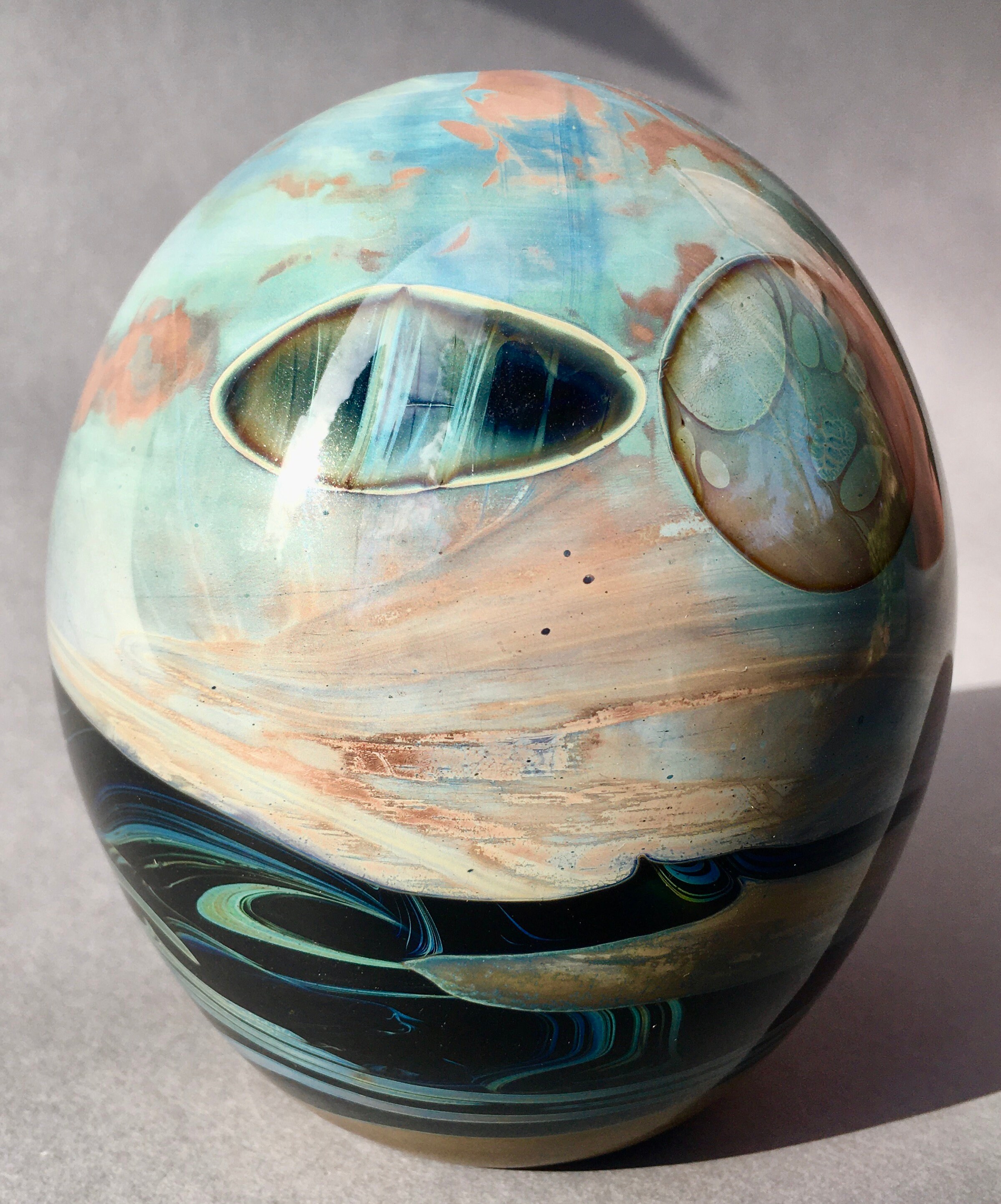 Moderne Art Glass John Lewis Moon Paperweight Vase | Etsy