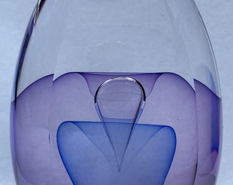 Mediados de siglo moderno Pa Art Ed Kacharik Art Glass Paperwieght