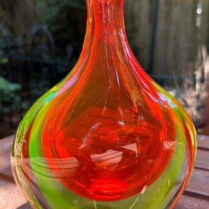 Mid Century Modern Italienische Murano Sommerso Flavio Poli Vase