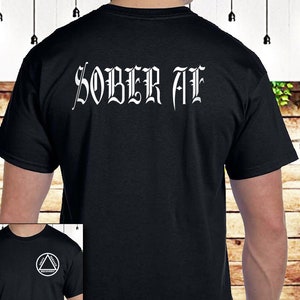 AA SOBER Af V.2 SS Tee  S-5X - 100% cotton - Free Shipping - Alcoholics Anonymous