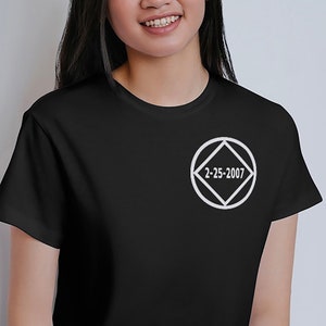 NA CLEAN DATE Small Service Symbol T-shirt - Color Options -  100% cotton - Free Shipping - Narcotics Anonymous