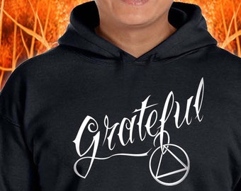 AA Grateful Black Pullover Hoodie - Alcoholics Anonymous