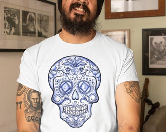 NA Sugar Skull BLUE LIFE T-shirt - 100% cotton - Free Shipping - Narcotics Anonymous