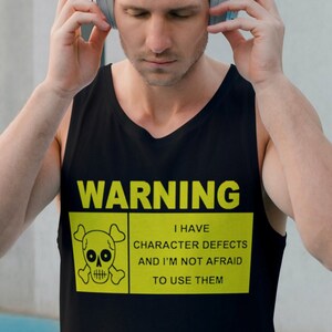 NA WARNING I Have DEFECTS Unisex  Tank Top - Narcotics Anonymous - Free Shipping