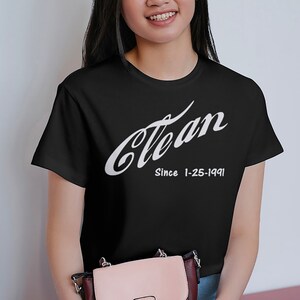 NA CLEAN DATE Ladies T-shirt - Color Options - S-5X - 100% cotton - Free Shipping - Narcotics Anonymous