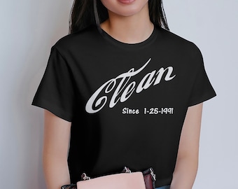 NA CLEAN DATE Ladies T-shirt - Color Options - S-5X - 100% cotton - Free Shipping - Narcotics Anonymous