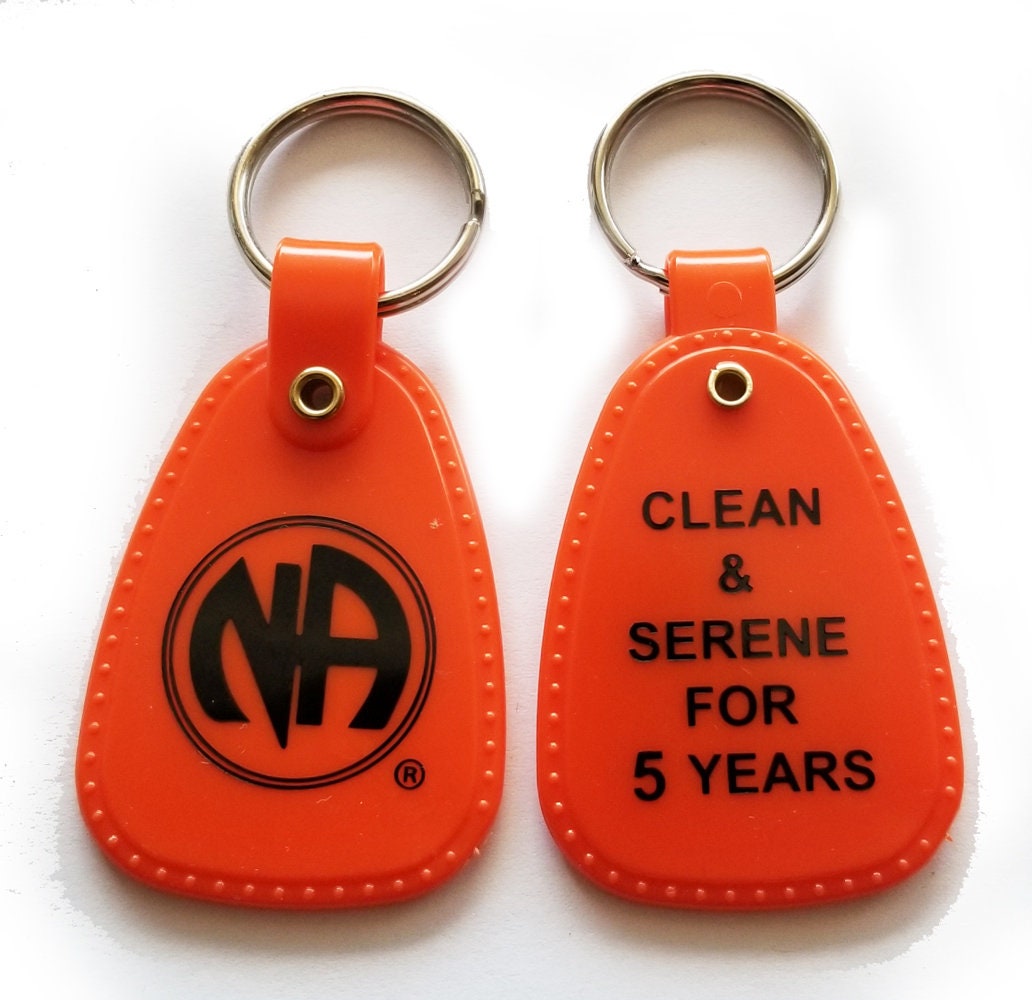 NA Orange & Black Key Tag 5 Year Clean Time Key Tag Etsy