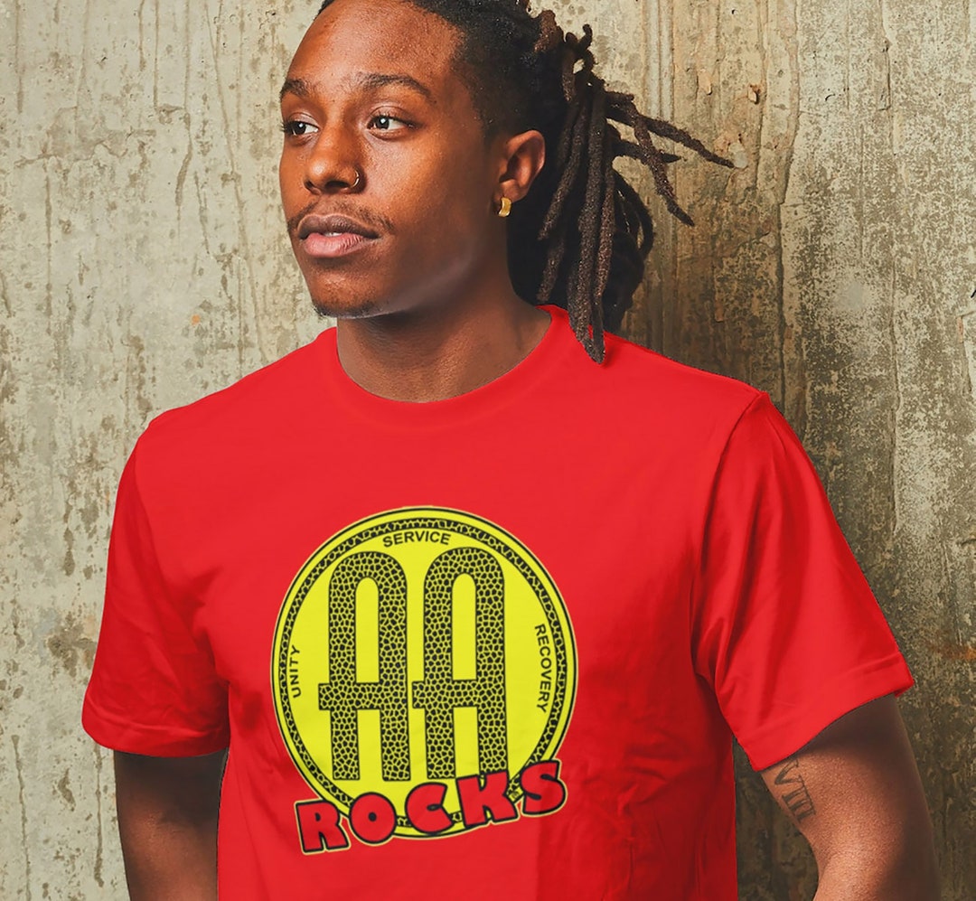 AA ROCKS T-shirt - Color Options - S-5X - 100% Cotton - Alcoholics ...