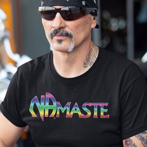 NA NAMASTE Rainbow  T-shirt -  100% cotton - Narcotics Anonymous - Free Shipping