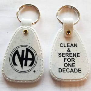 NA Granite - 1 Decade - 10+ Year Clean Time Key Tag - Narcotics Anonymous