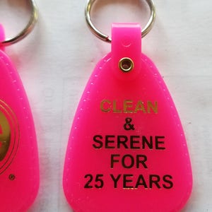 NA Pink & Gold Key Tag - 25 Year Clean Time Key Tag - Narcotics Anonymous