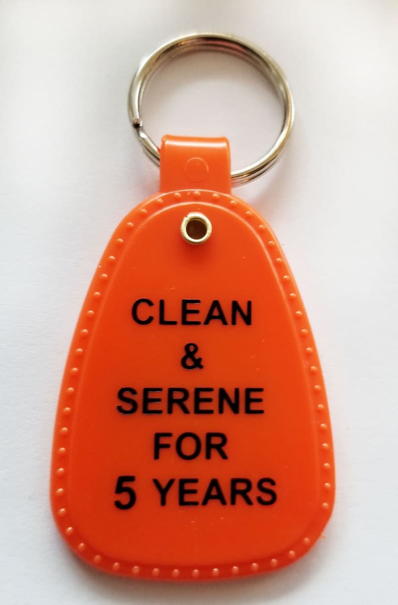 NA Orange & Black Key Tag 5 Year Clean Time Key Tag Etsy