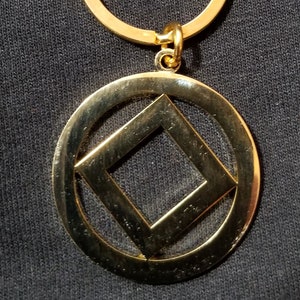 NA 1.25 Inch Gold Or Silver Service Symbol Key Chain - NA HP Key Chain Narcotics Anonymous Key Tag Free Shipping