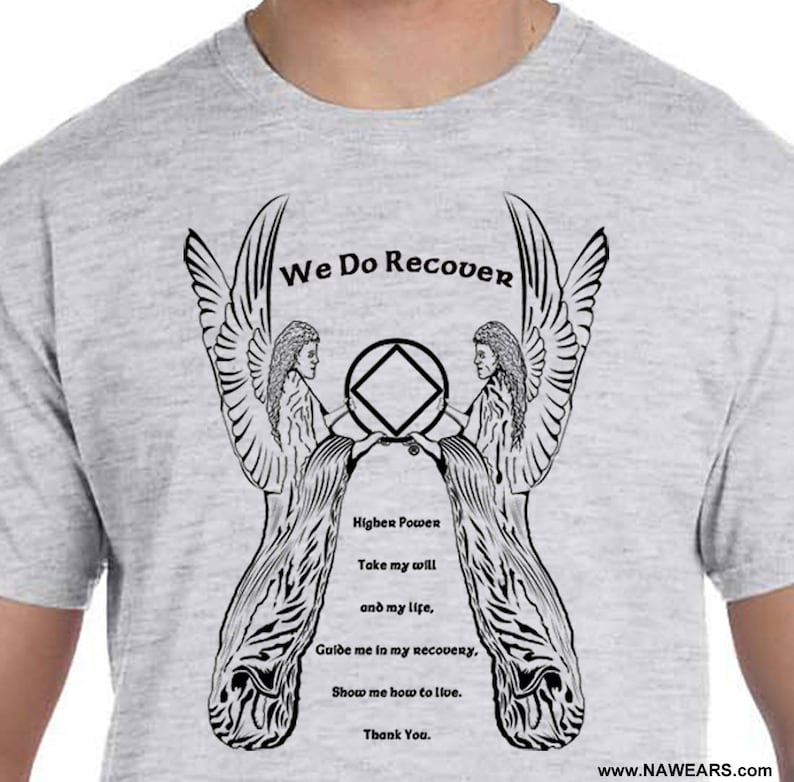 Narcotics Anonymous S-4X White//Grey Graphic T-shirt NA UNLOADED MESSENGERS