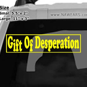 NA GIFT Of DESPERATION Vinyl Decal Color Options  Vehicle Sticker, 12 Step Car Decals, Alcoholics Anonymous