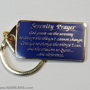 NA Serenity Prayer Key Chain -  Narcotics Anonymous Key Tag NA Key Chain Free Shipping