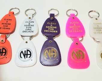 NA 5yr, 10yr,  20yr, 25yr & 30yr Year  Clean Time Key Tag - Narcotics Anonymous - Free Shipping