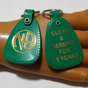 NA Green 15 Year  Key Tag - 15 Year Clean Time Key Tag - Narcotics Anonymous