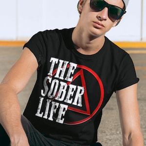 AA- The Sober Life   dtg Tee - Alcoholics Anonymous - Free Shipping