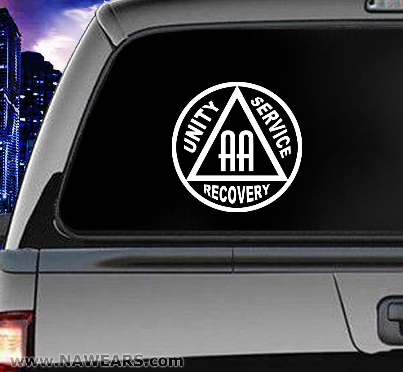 AA DOUBLE SYMBOL Vinyl Decal Size Options Vehicle Sticker, 12 Step Car ...