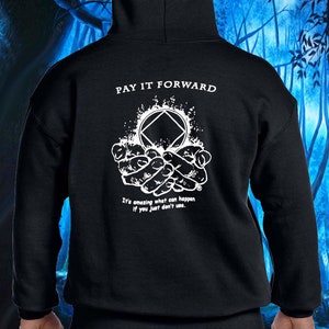 na PAY It FORWARD Black Pull Over Hoodie Free Shipping Narcotics Anonymous imagem 2