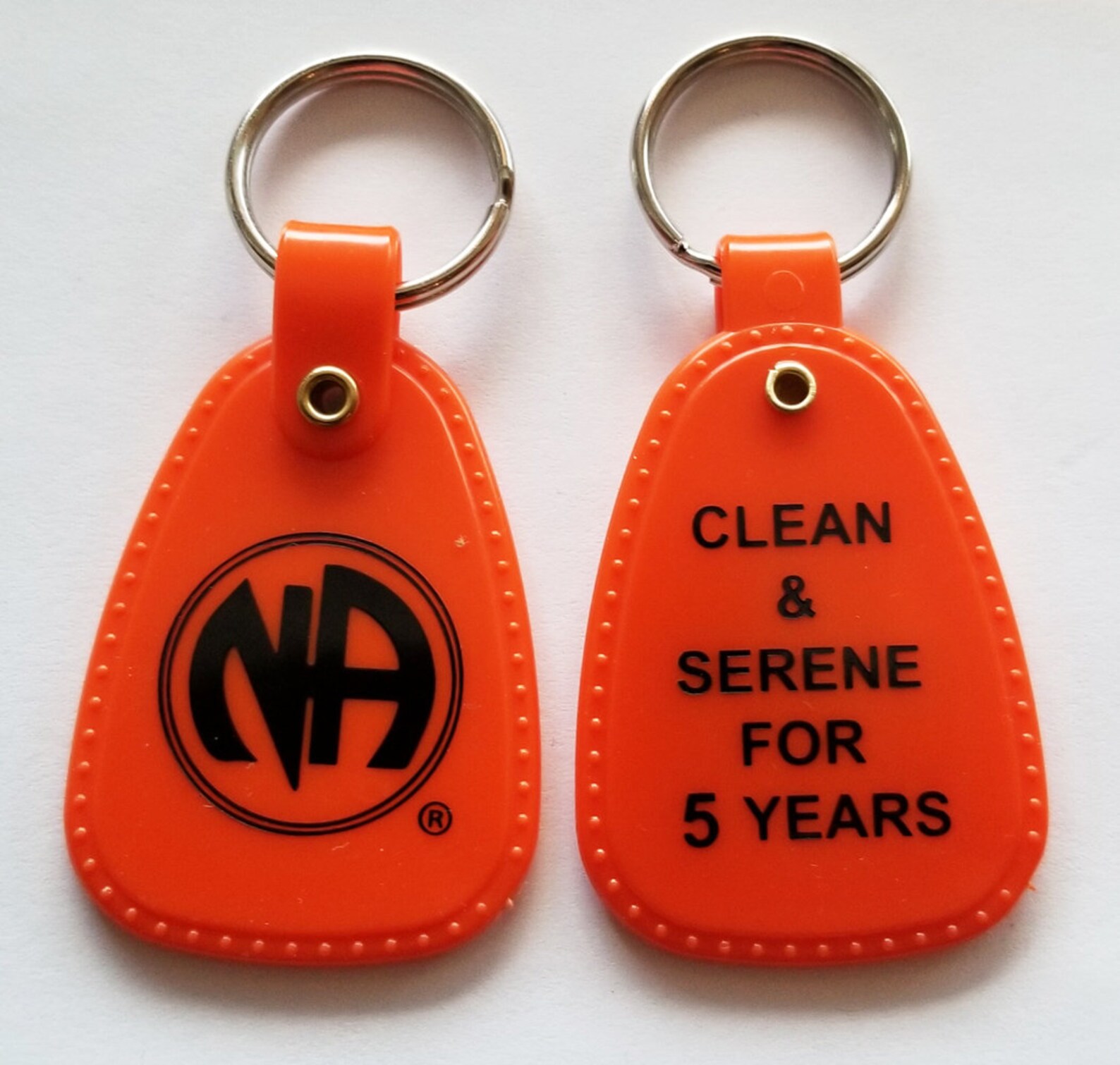 NA Orange & Black Key Tag 5 Year Clean Time Key Tag Etsy