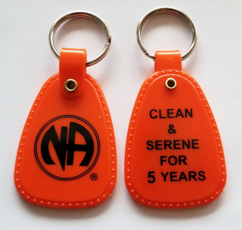 NA Orange & Black Key Tag 5 Year Clean Time Key Tag Etsy