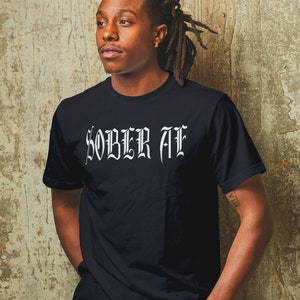 AA SOBER Af V.1 SS Tee  S-5X - 100% cotton - Free Shipping - Alcoholics Anonymous