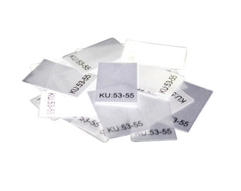 25 textile labels size KU: 53-55