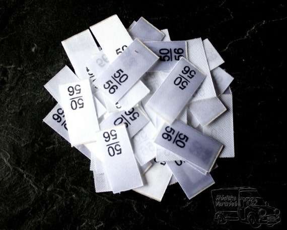 25 etiquetas textil-tamaño 50//56