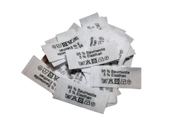 50 textile labels 95% cotton 5 elastane