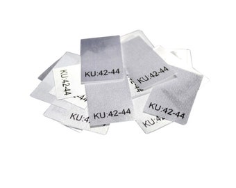 25 textile labels size KU: 42-44