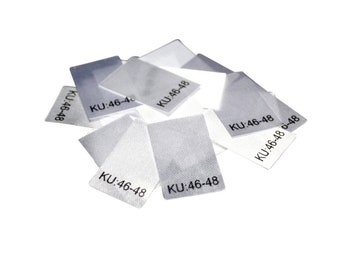 25 textile labels size KU: 46-48