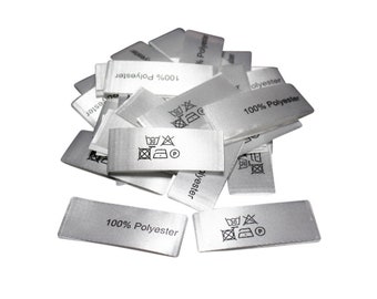 50 textile labels 100% polyester middle fold
