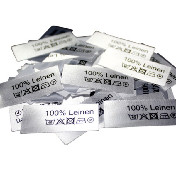 50 textile labels 100% linen