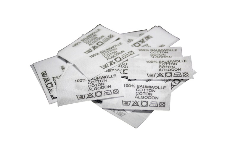 50 Textile Labels 100m Cotton in 4 Languages Etsy