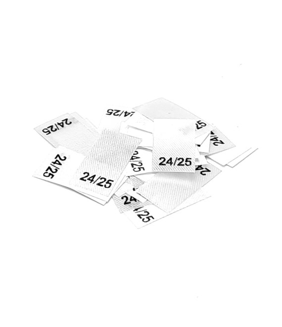 25 St. Textiletiketten Größe___ Selbst Ausfüllbar - Textiletiketten Hödtke