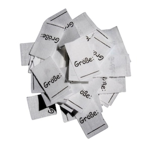 25 textile labels "Size___"