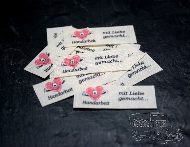 rosafarben Fähnchen 10 Textiletiketten