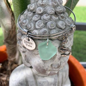 Expandable Beach Babe, Mermaid & Genuine Sea Glass Bracelet image 7