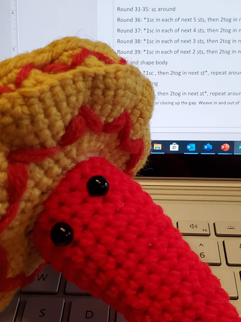 Senor 'Stache the Chili Pepper DIY Crochet Kit Squeak, Rattle or Silent options image 6