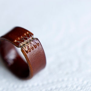 Handmade leather ring for thumb, index, little finger. Handy jewelry gift for friends, Accessory made in Iceland. Viking souvenir