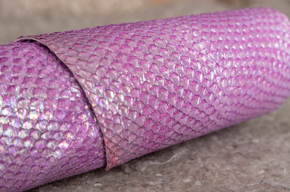 Salmon fish leather Iceland Atlantic leather Exotic Etsy