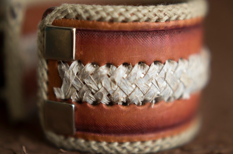 Handmade Leather Bracelet Icelandic fish Salmon skin Accessory Leathercraft Fashion style Original gift Souvenir